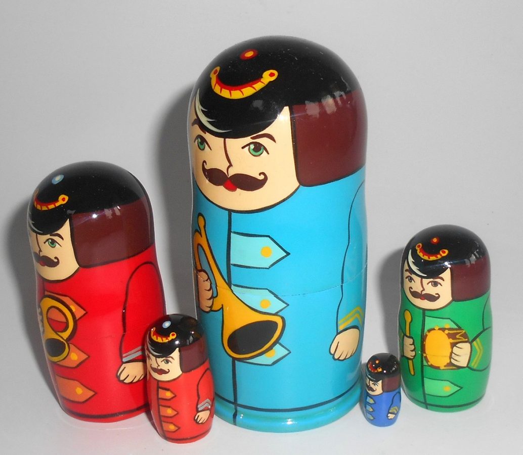 Soldier Musicians Light Blue Babushka Matryoshka Nesting Doll Babooshki ...