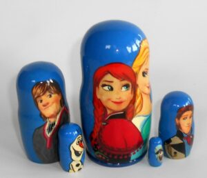 Frozen small dark blue nesting Doll Babooshki s