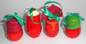 Christmas décor with Bear and Bunny 7-set nesting Doll Babooshki s BOX SET