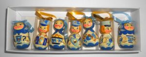 Christmas décor Gzhel style 7-set Babushka Matryoshka nesting Doll Babooshki Babushkas BOX SET