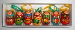 Christmas décor musical instruments 7-set Babushka Matryoshka nesting Doll Babooshki Babushkas BOX SET