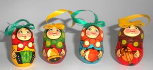 Christmas décor musical instruments 7-set nesting Doll Babooshki s BOX SET