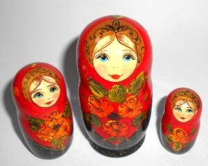 Klara small in red floral nesting Doll Babooshki s