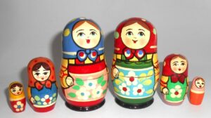 Two Village 3-set II Babushka Matryoshka nesting Doll Babooshki Babushkas Classic Village Traditional