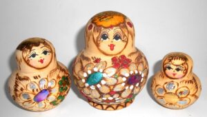 Girl with flowers 10-set nesting Doll Babooshki s