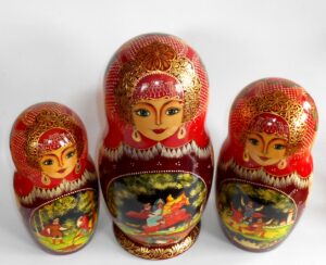 Russian Fairy Tales giant 15-set nesting Doll Babooshki s