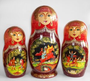 Russian Fairy Tales giant 15-set nesting Doll Babooshki s