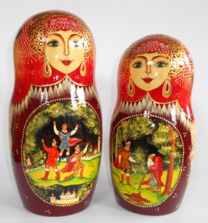 Russian Fairy Tales giant 15-set nesting Doll Babooshki s