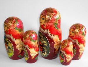 Russian Fairy Tales giant 15-set nesting Doll Babooshki s
