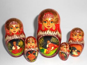 Russian Fairy Tales giant 15-set nesting Doll Babooshki s