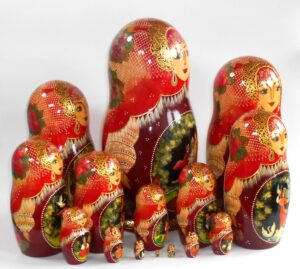 Russian Fairy Tales giant 15-set nesting Doll Babooshki s
