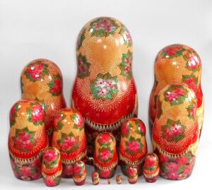 Russian Fairy Tales giant 15-set nesting Doll Babooshki s