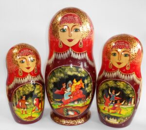 Russian Fairy Tales giant 15-set nesting Doll Babooshki s