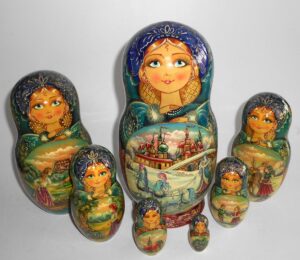 Snow Queen Fairy tale huge 7-set Babushka Matryoshka nesting Doll Babooshki Babushkas