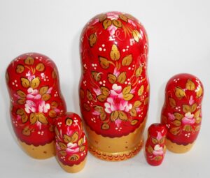 Galina in red and gold nesting Doll Babooshki s