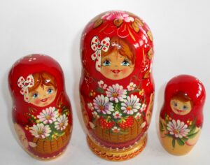 Galina in red and gold nesting Doll Babooshki s
