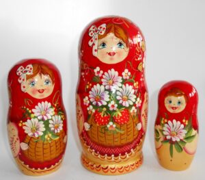 Galina in red and gold nesting Doll Babooshki s