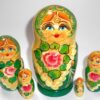 Girl in green scarf Babushka Matryoshka nesting Doll Babooshki Babushkas