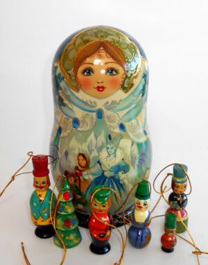 Snow Queen decor box large Babushka Matryoshka nesting Doll Babooshki Babushkas