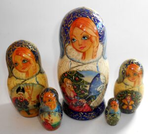 Snow Queen 5-set large Babushka Matryoshka nesting Doll Babooshki Babushkas
