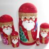 Santa nordic  with tree Babushka Matryoshka nesting Doll Babooshki Babushkas