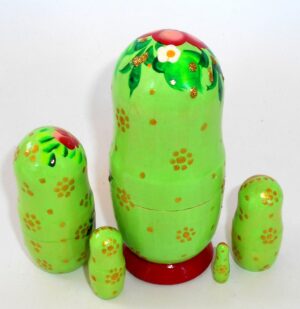 Girl in green dress nesting Doll Babooshki s