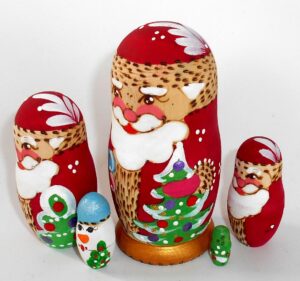 Santa with sack nesting Doll Babooshki s