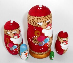Santa with sack nesting Doll Babooshki s