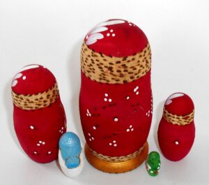 Santa with sack nesting Doll Babooshki s