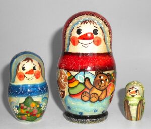 Snowmen 3-set nesting Doll Babooshki s