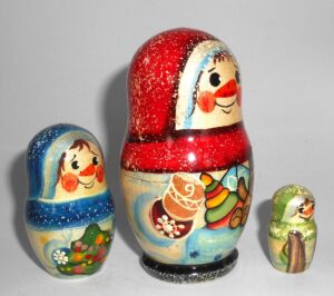 Snowmen 3-set nesting Doll Babooshki s