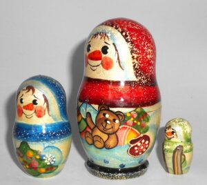 Snowmen 3-set nesting Doll Babooshki s