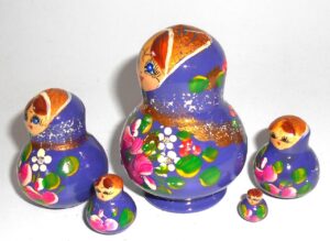 MINI Olga in light purple dress TINY nesting Doll Babooshki s