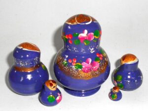 MINI Olga in light purple dress TINY nesting Doll Babooshki s