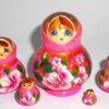 MINI Olga in pink dress TINY nesting Doll Babooshki s