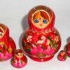 MINI Olga in red dress TINY nesting Doll Babooshki s