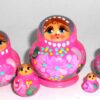 MINI Nastya in pink dress TINY Babushka Matryoshka nesting Doll Babooshki Babushkas