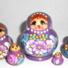 MINI Nastya in purple dress TINY Babushka Matryoshka nesting Doll Babooshki Babushkas