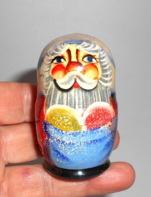 MINI Santa with Xmas tree mini nesting Doll mini Babooshki s