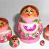 MINI Olga in pink dress TINY Babushka Matryoshka nesting Doll Babooshki Babushkas