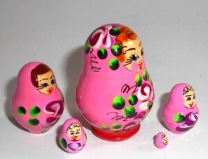 MINI Alex in pink dress TINY nesting Doll Babooshki s