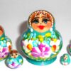 MINI Marfa in turquoise dress TINY nesting Doll Babooshki s