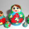 MINI Anya in blue dress TINY nesting Doll Babooshki s
