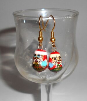 Earrings Santa small Babushka Matryoshka Babooshki Babushkas