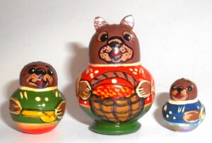 Funny Bear with cranberry basket nesting Doll Babooshki s
