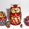 Funny brown Owl mini nesting Doll Babooshki s