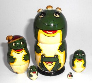 Funny Frog 5-set Babushka Matryoshka nesting Doll Babooshki Babushkas Babushka