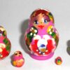 MINI Masha small in pink dress TINY nesting Doll Babooshki s