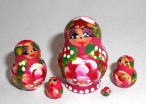 MINI Masha small in red dress TINY Babushka Matryoshka nesting Doll Babooshki Babushkas