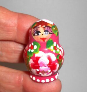 MINI Masha small in red dress TINY nesting Doll Babooshki s